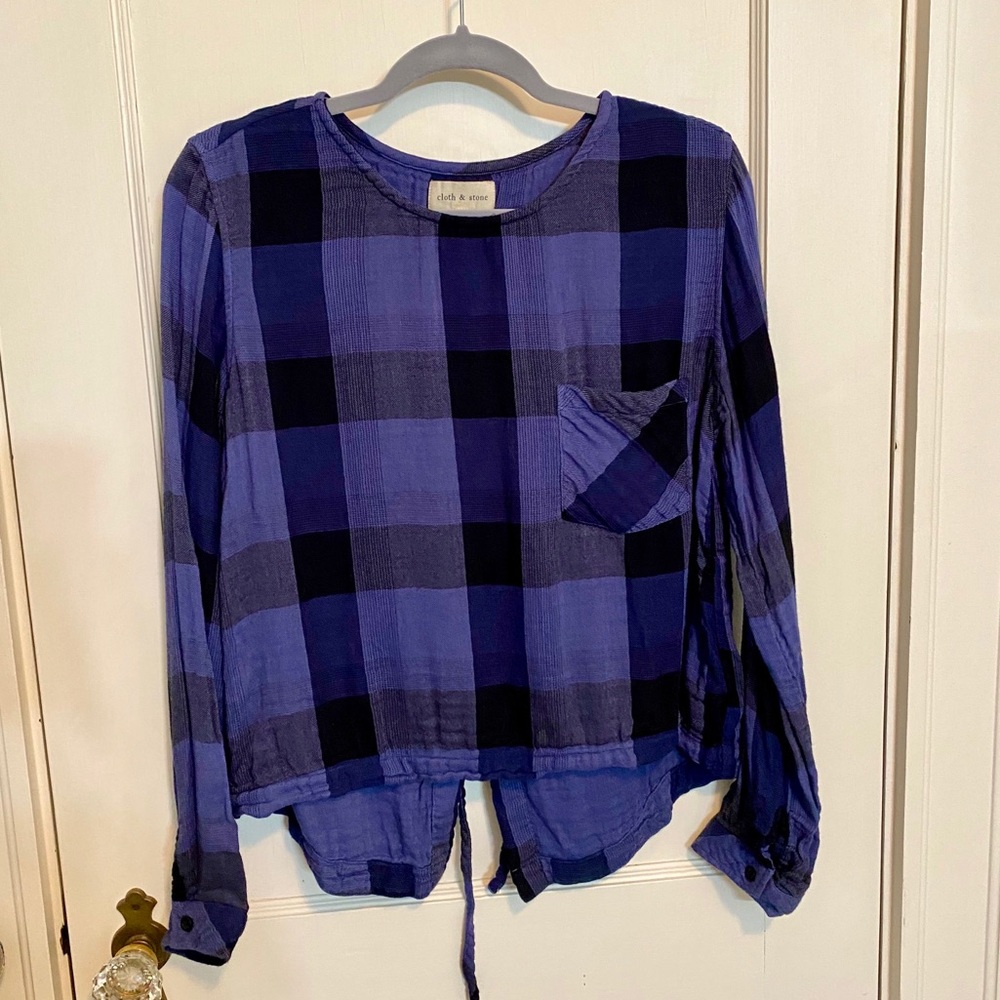 Anthropologie Cloth & Stone Flannel Top